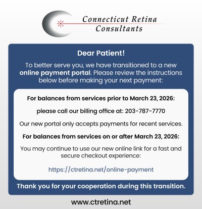 Connecticut Retina Consultants in New Haven CT, Hamden CT, Madison CT, Trumbull CT, Norwalk CT, and Fairfield, CT